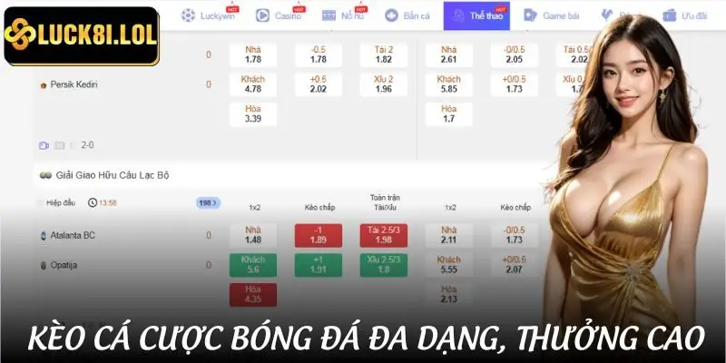 Không thiếu kèo cược bóng đá tại nhà cái top 1